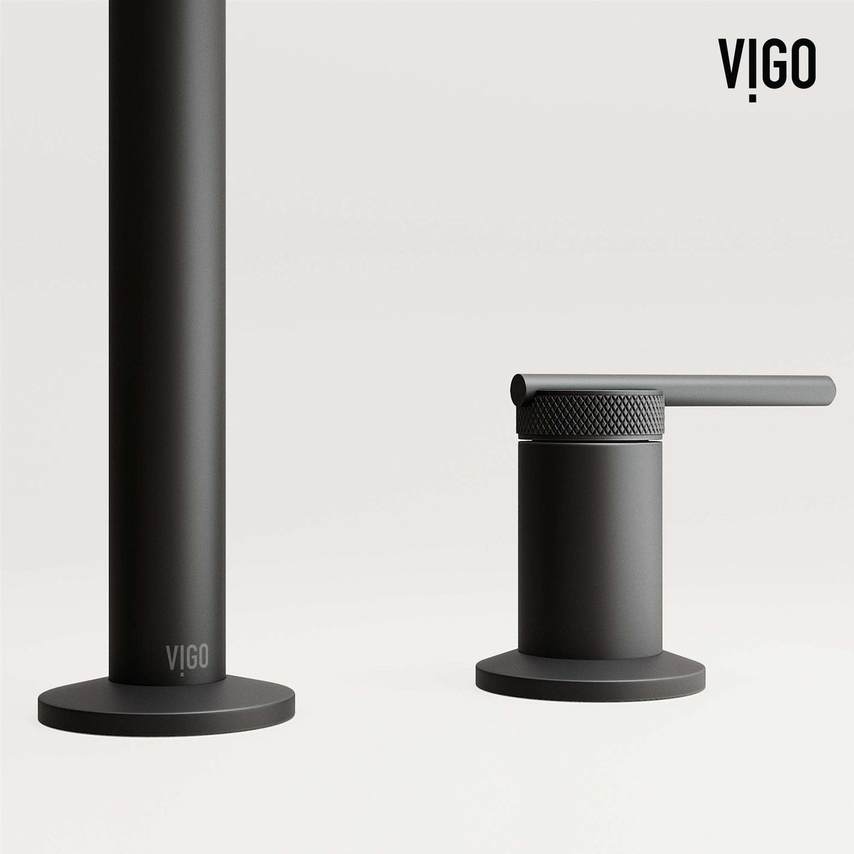 Easy to install deck mounted faucet with matte black finish and tarnish resistant material