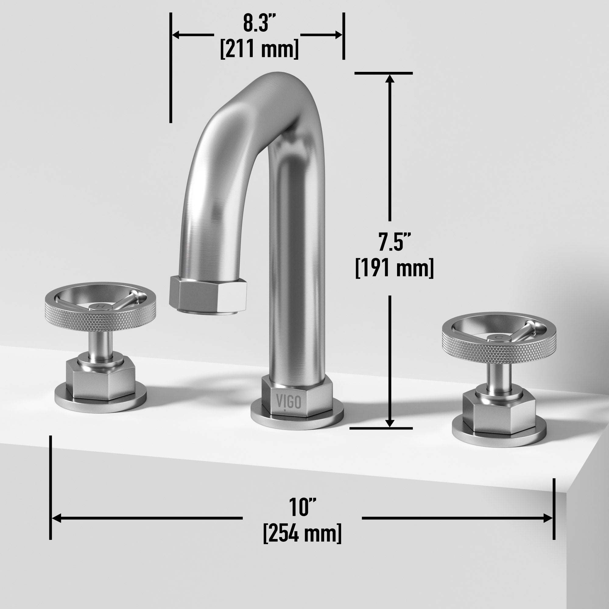 Low flow widespread faucet with knob handles and corrosion resistant finish