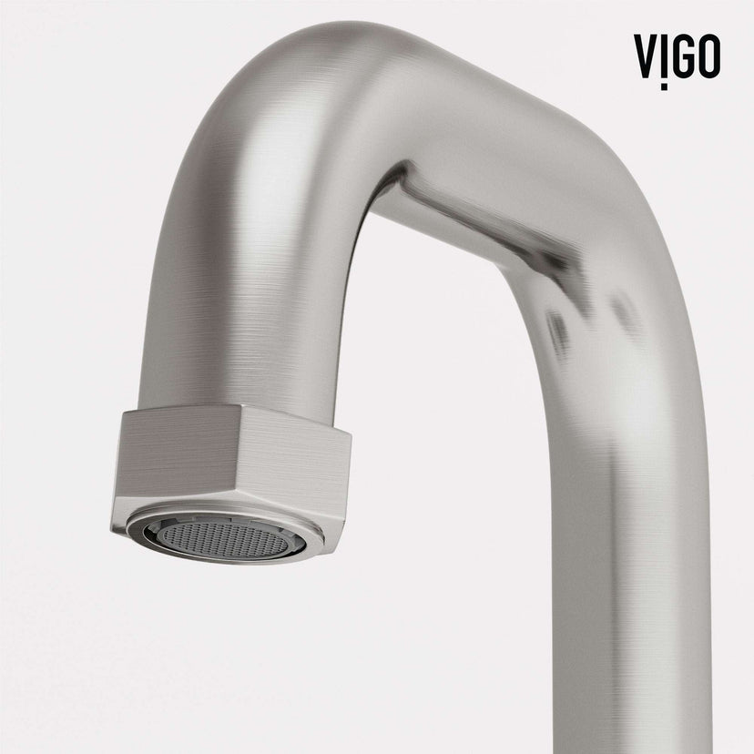 Brushed nickel faucet with compression connection and included installation parts