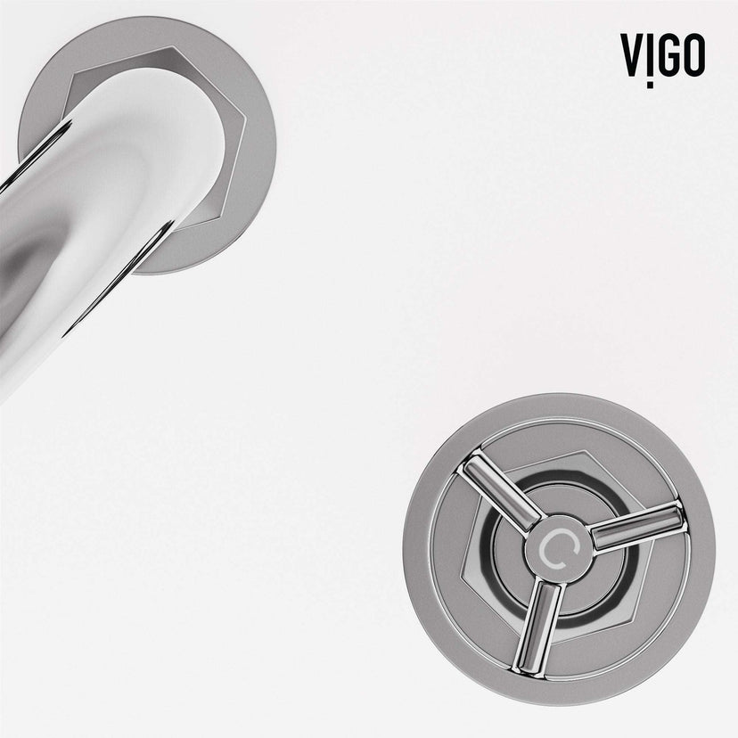 Modern 3-hole deck mounted faucet in chrome with knob handles
