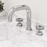 Chrome faucet with included mounting materials and user-friendly instructions