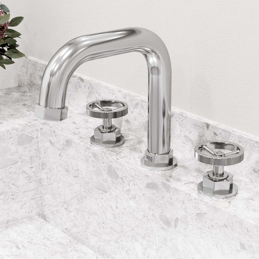 Chrome faucet with included mounting materials and user-friendly instructions