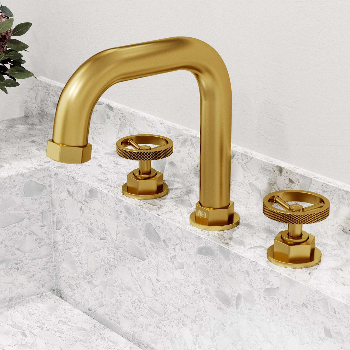 Matte brushed gold faucet with included mounting materials and user-friendly instructions