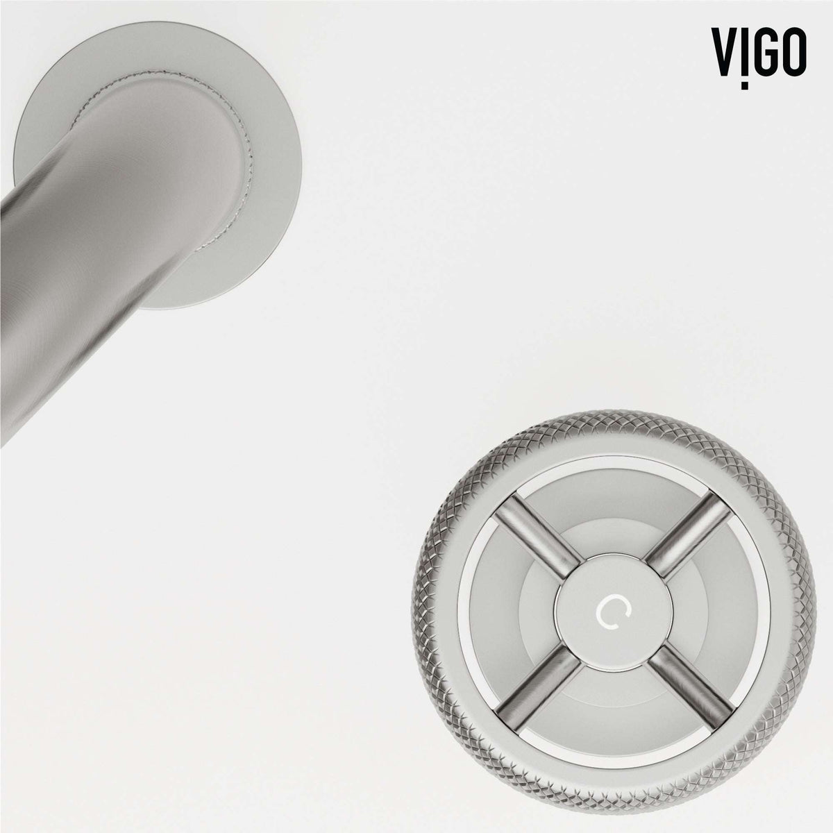 Modern 3-hole deck mounted faucet in brushed nickel with knob handles