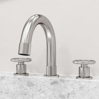 Brass bathroom faucet with NPSM thread and compression connection type