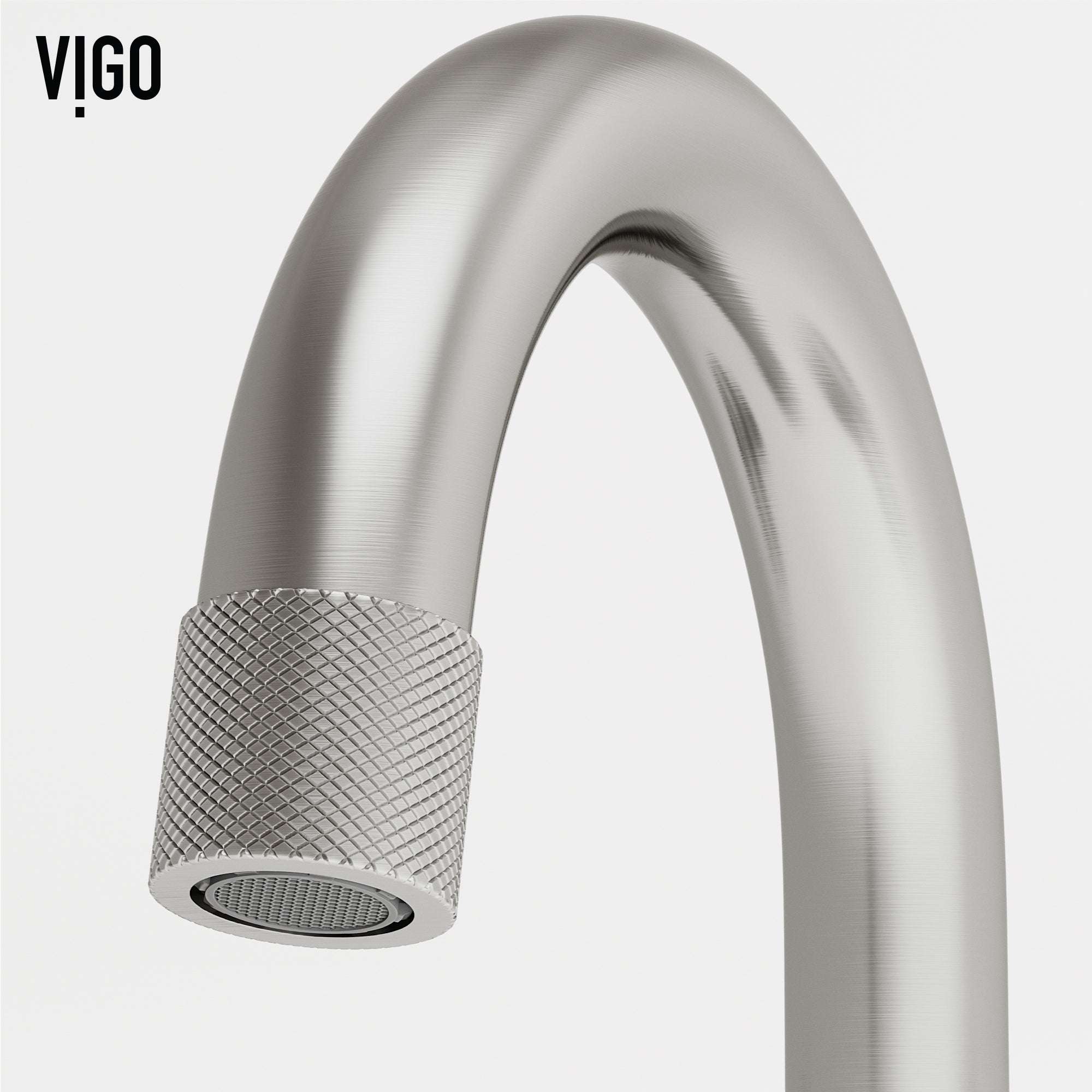 High arc spout faucet with drip-free ceramic disc technology and brushed nickel finish