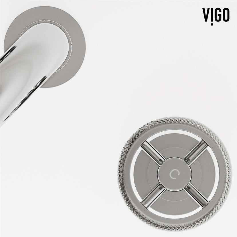 Modern 3-hole deck mounted faucet in chrome with knob handles