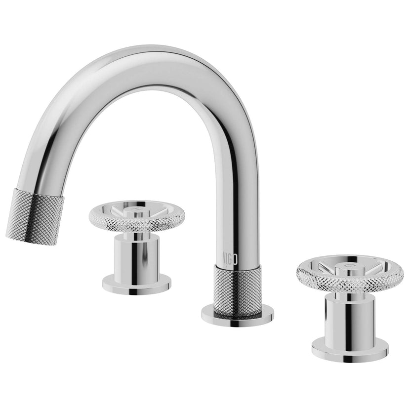 Contemporary style chrome faucet featuring waterfall flow and hot/cold indicators