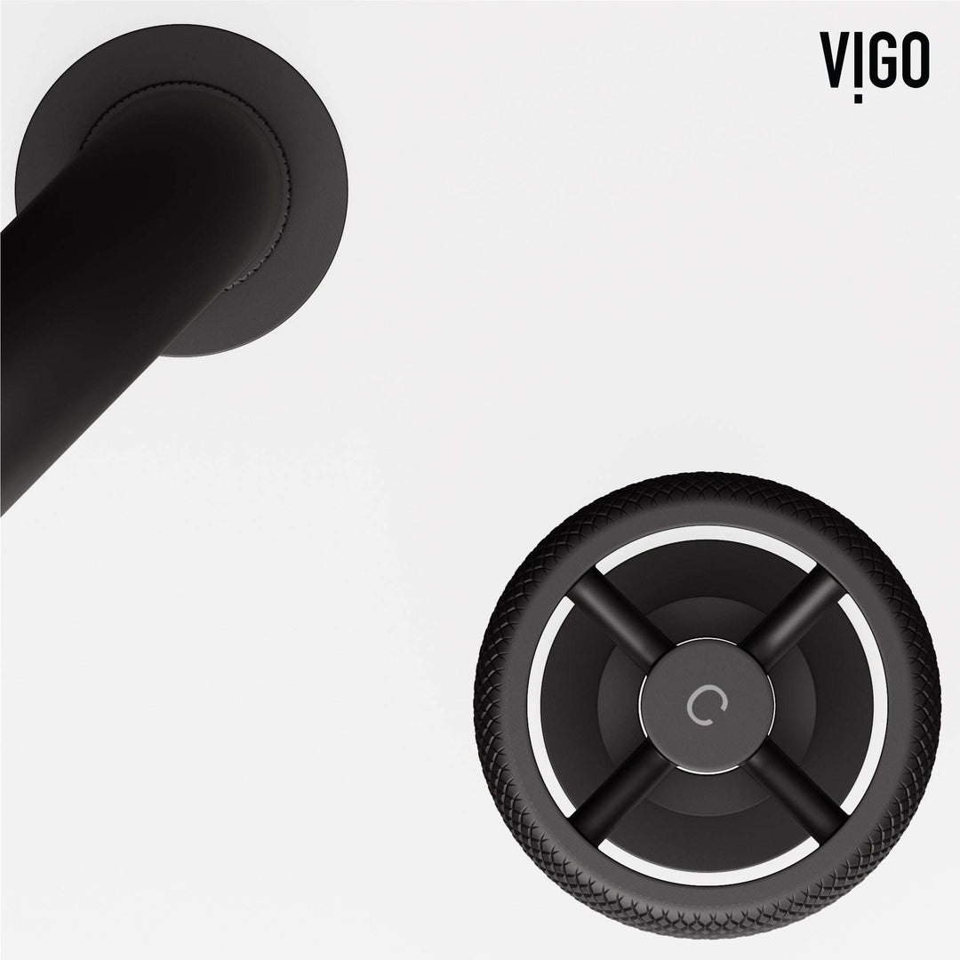 Modern 3-hole deck mounted faucet in matte black with knob handles