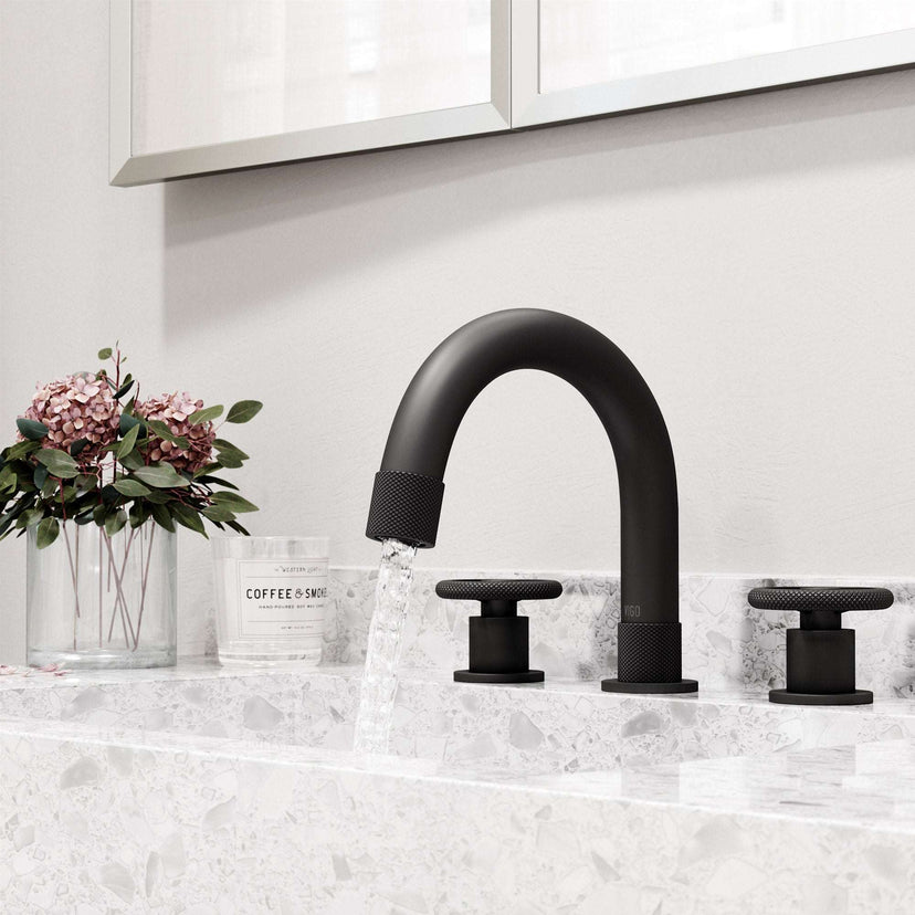 Modern/contemporary 3-hole faucet with high arc spout and low flow design