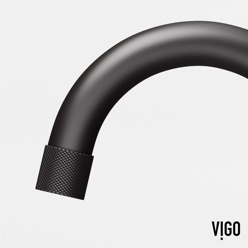 Low lead compliant bathroom faucet in matte black with knob handles
