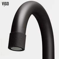 High arc spout faucet with drip-free ceramic disc technology and matte black finish