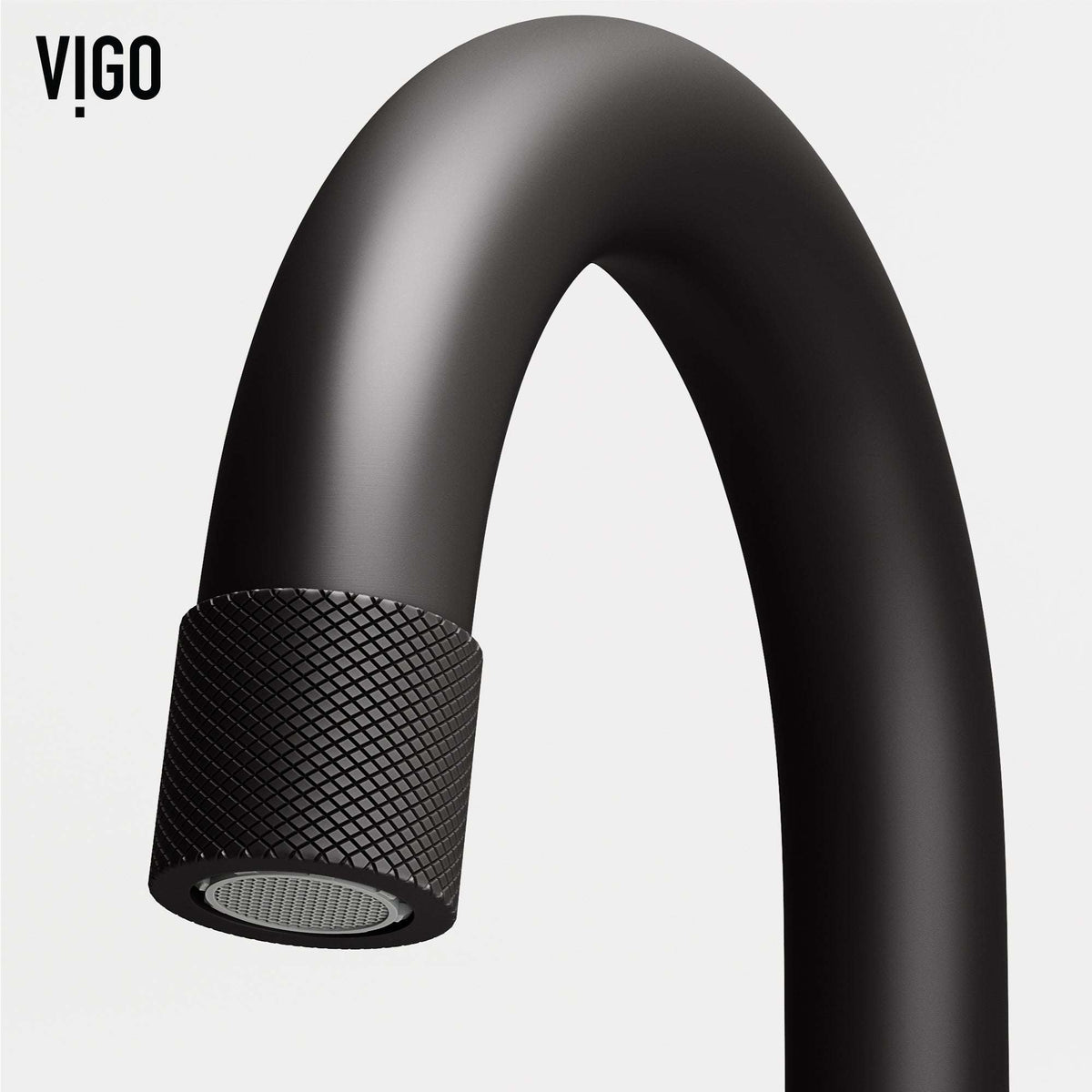 High arc spout faucet with drip-free ceramic disc technology and matte black finish