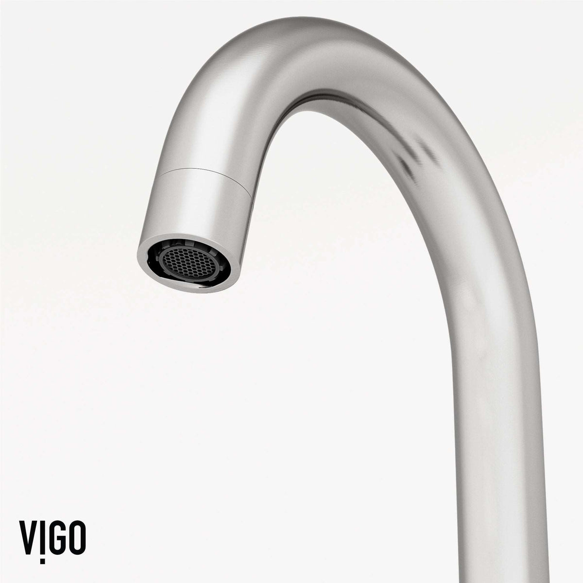 Contemporary 3-hole faucet with high arc spout and low flow performance