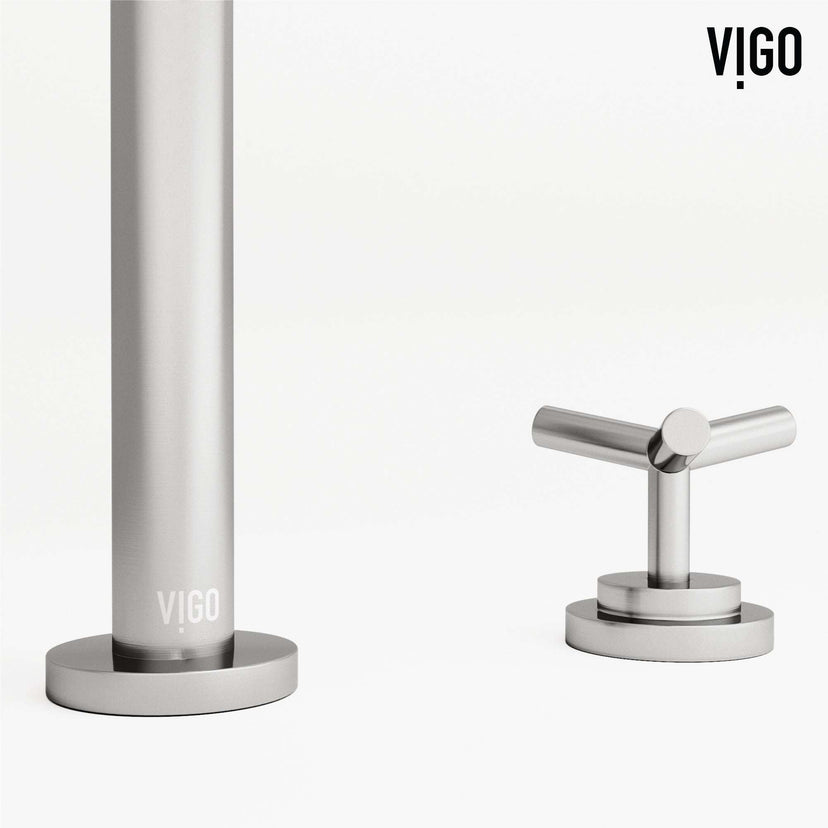 Brass faucet with NPSM thread and brushed nickel finish for deck mounting