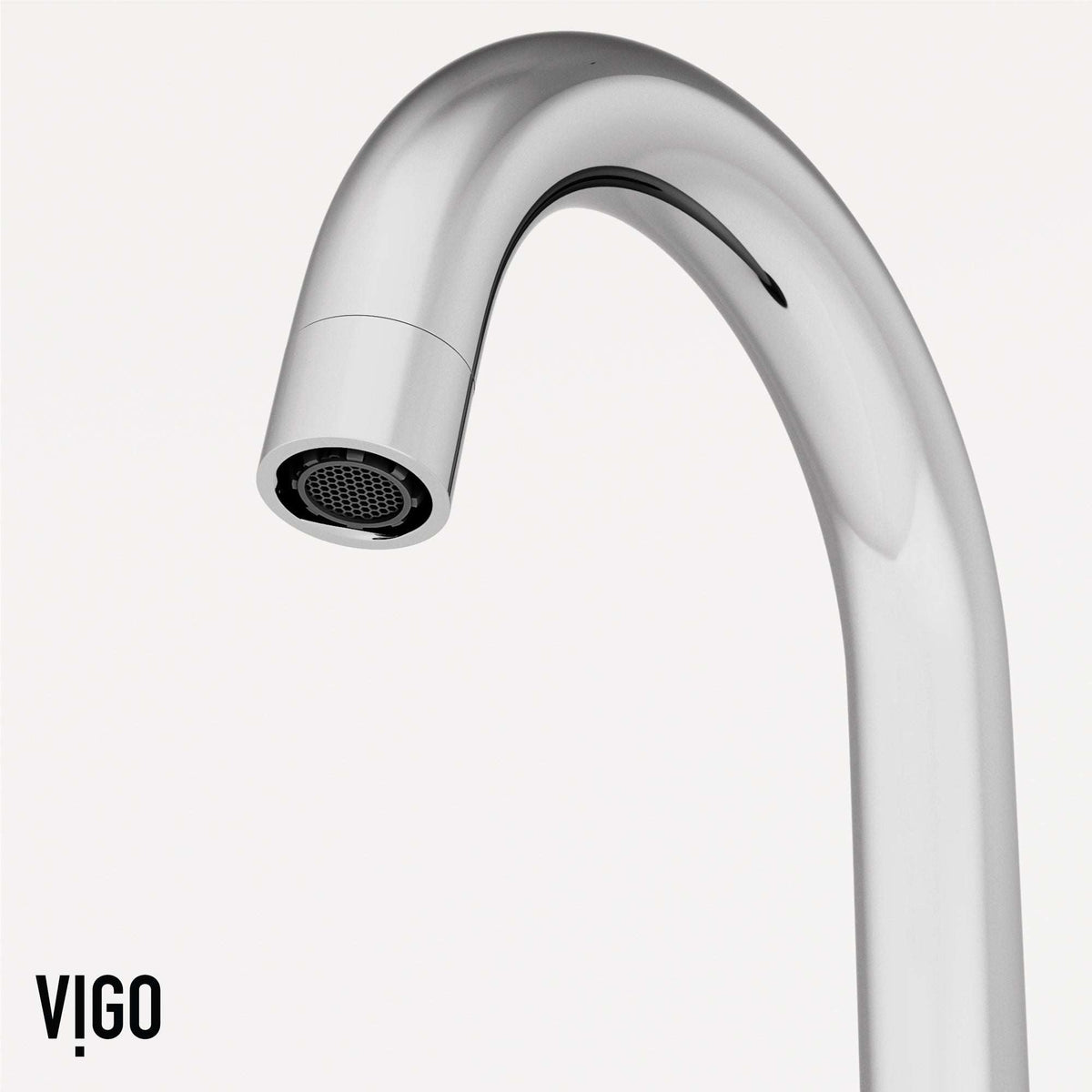 Contemporary 3-hole faucet with high arc spout and low flow performance