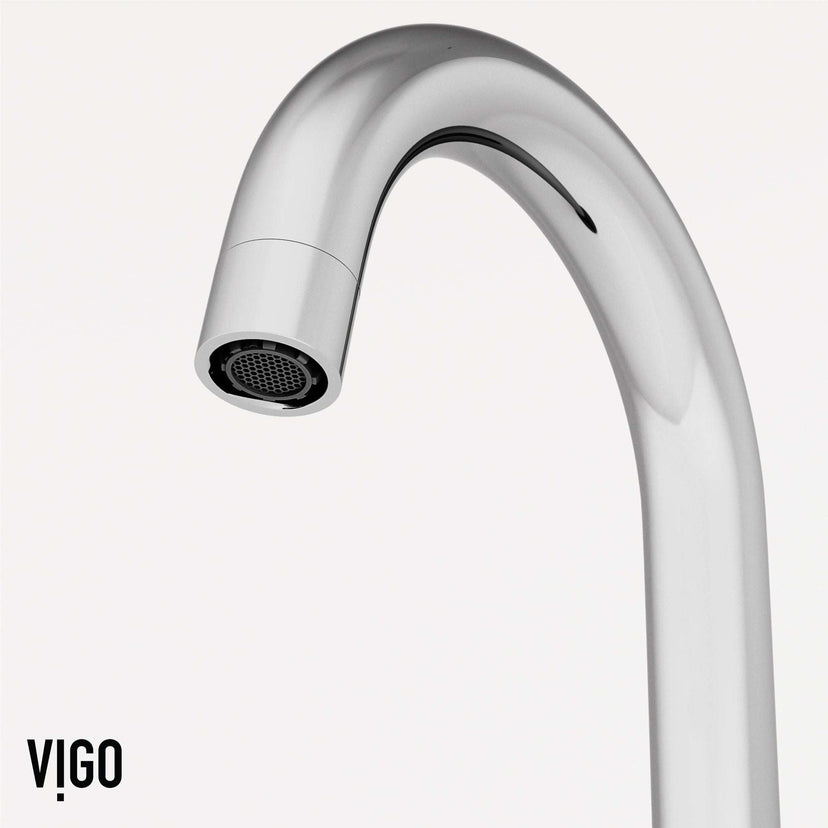 Contemporary 3-hole faucet with high arc spout and low flow performance