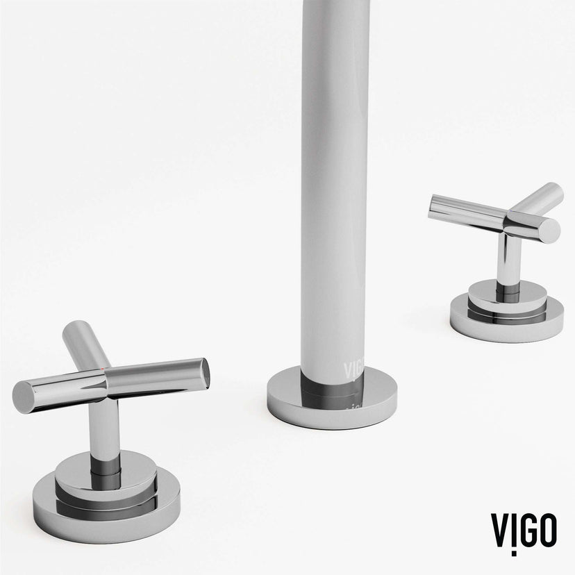 Tarnish resistant brass faucet with knob handles and widespread installation