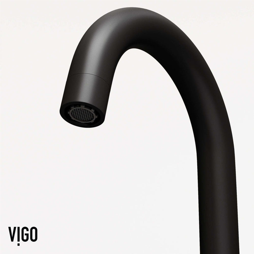 Matte black faucet with ceramic disk valve and included installation parts