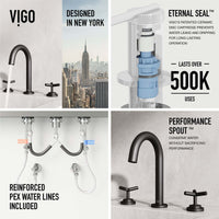 High arc spout bathroom faucet in matte black with included mounting hardware