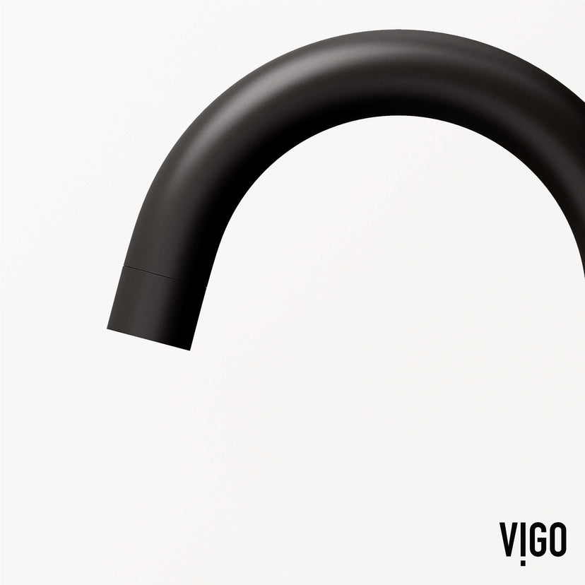 Widespread bathroom faucet featuring waterfall flow and matte black finish