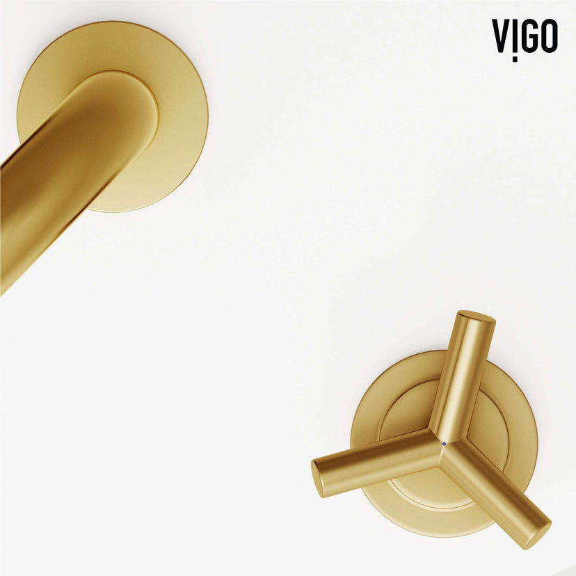 Matte brushed gold faucet with ceramic disk valve and included installation parts