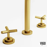 Tarnish resistant brass faucet with knob handles and widespread installation