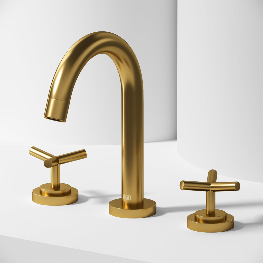 Modern bathroom faucet with corrosion resistant finish and high arc spout