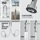 High-arc chrome kitchen faucet with dual-mode sprayer and secure docking