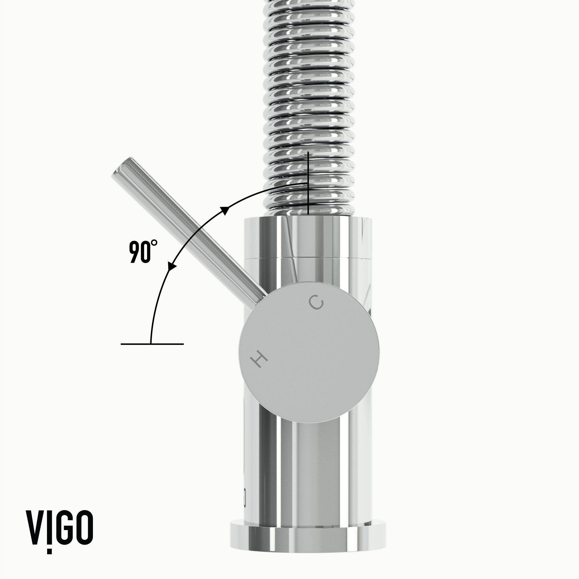 Chrome kitchen faucet with pull-down sprayer and compression connections