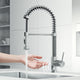 Chrome pull-down kitchen faucet with high-arc gooseneck spout and touchless sensor