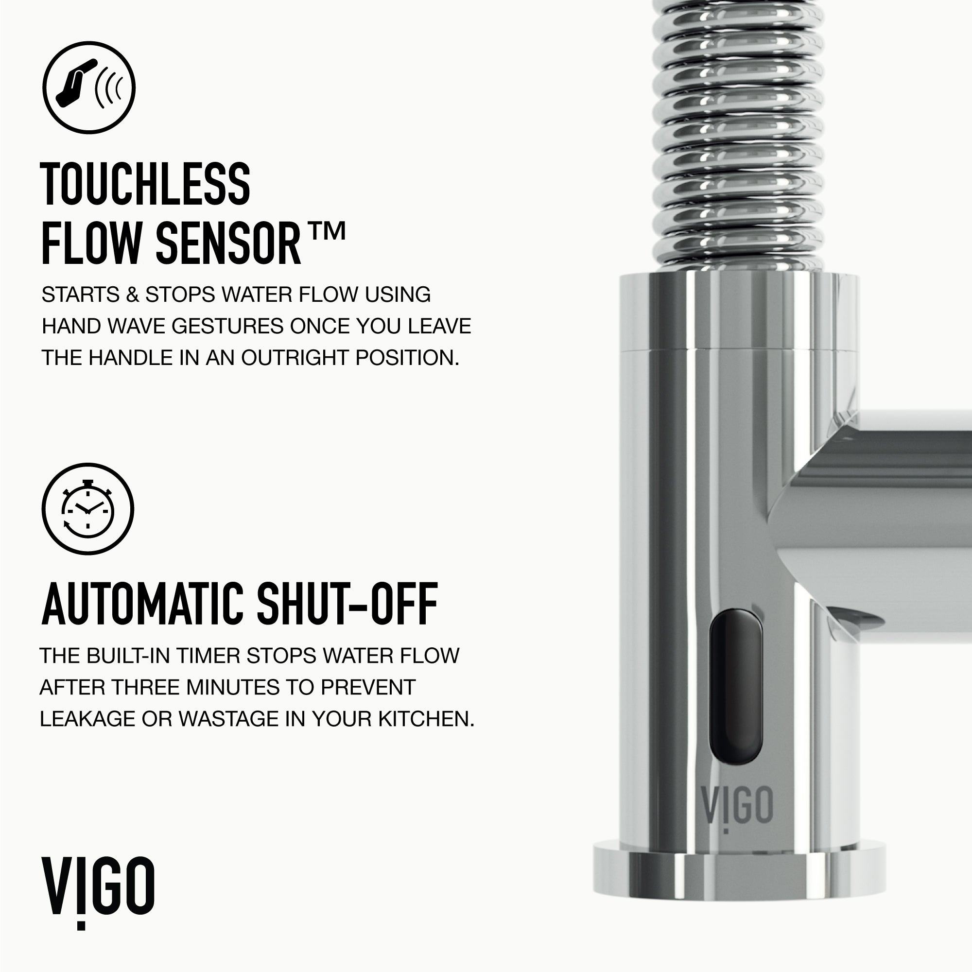 Chrome pull-down faucet with matte black accents and high-arc design