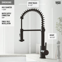 Edison Single Handle Pull-Down Sprayer Kitchen Faucet Set with Soap Dispenser in Matte Black