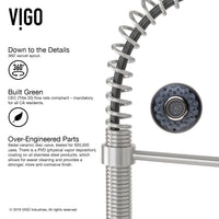 Edison Single Handle Pull-Down Sprayer Kitchen Faucet Set with Soap Dispenser in Stainless Steel