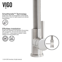 Edison Single Handle Pull-Down Sprayer Kitchen Faucet Set with Soap Dispenser in Stainless Steel