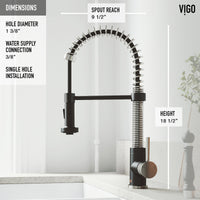 Edison Single Handle Pull-Down Sprayer Kitchen Faucet Set with Soap Dispenser in Stainless Steel and Matte Black