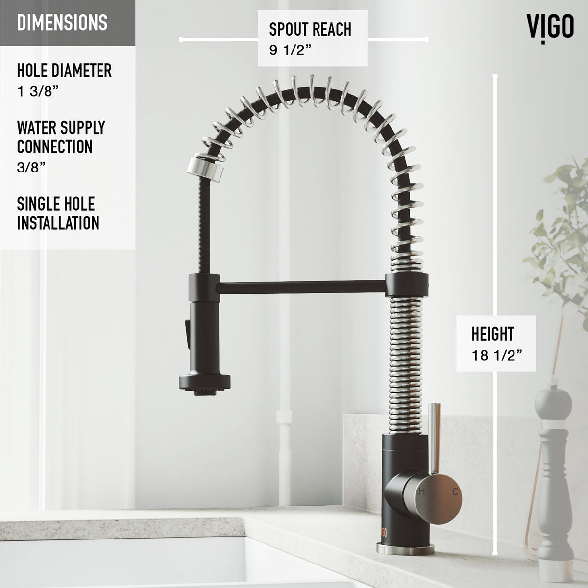 Edison Single Handle Pull-Down Sprayer Kitchen Faucet Set with Soap Dispenser in Stainless Steel and Matte Black