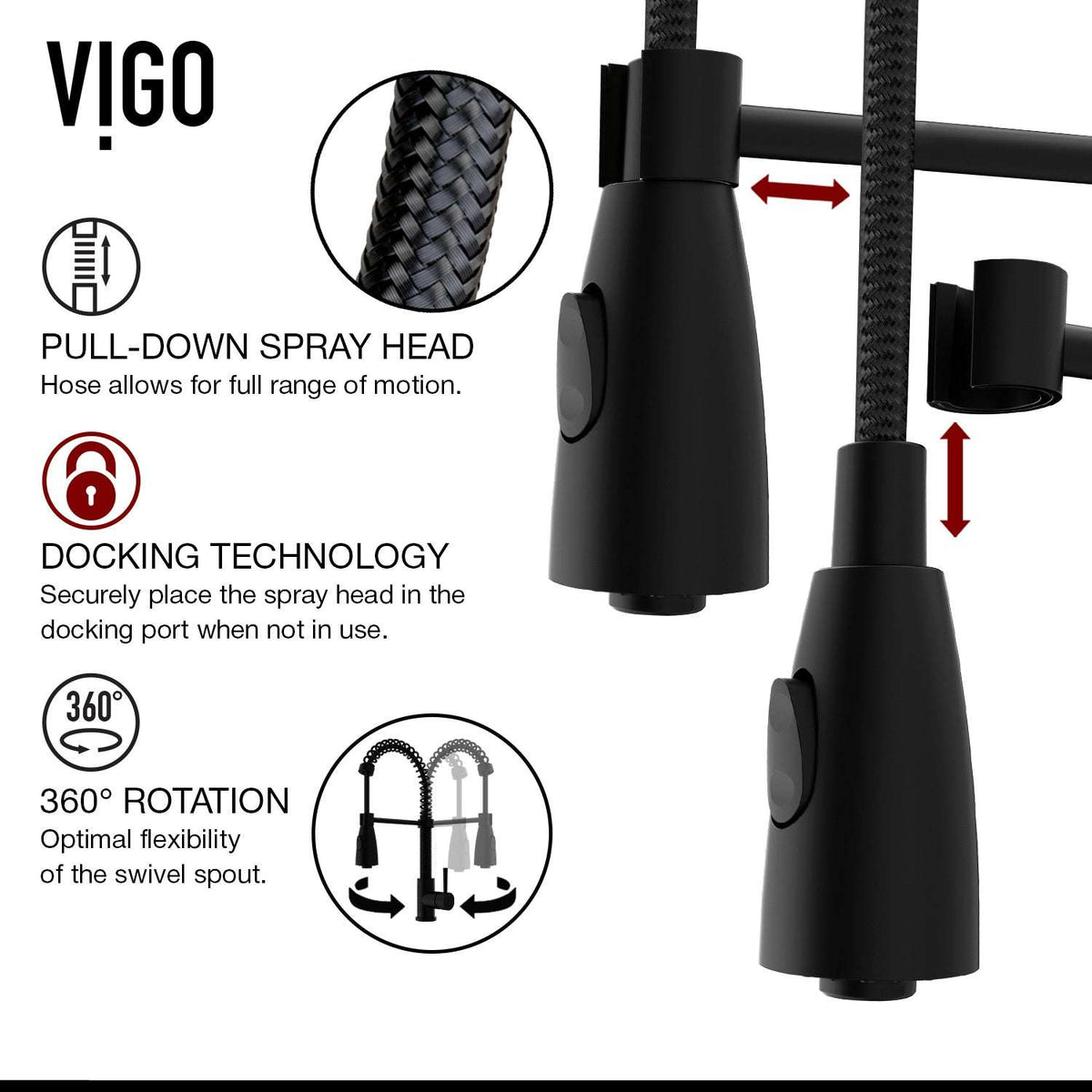 Brant Pull‑Down Spray Kitchen Faucet