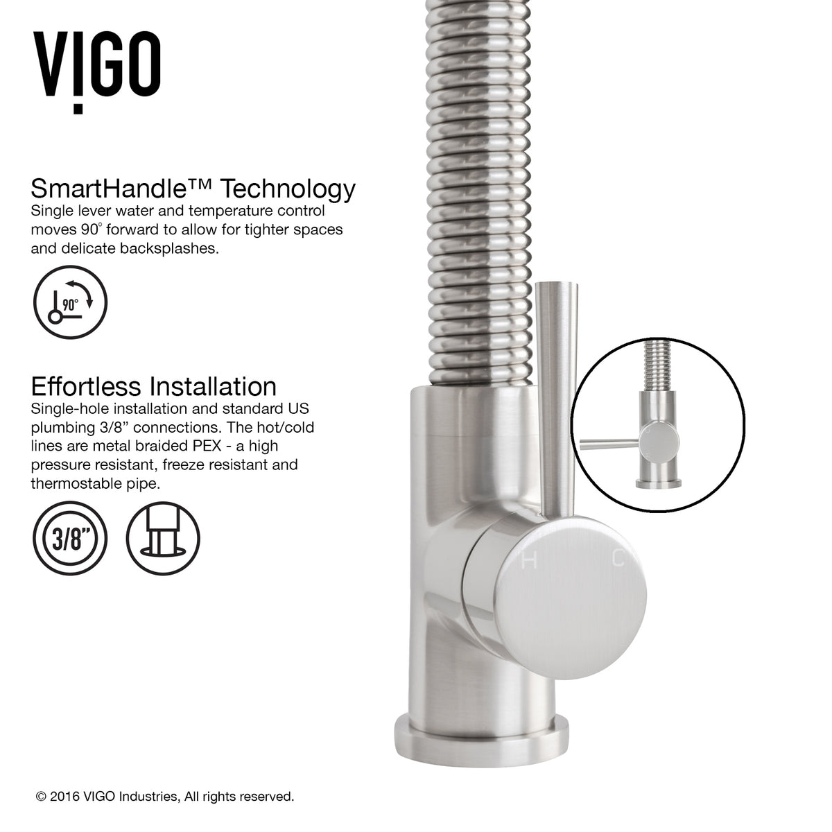 Brant Single Handle Pull-Down Sprayer Kitchen Faucet Set with Soap Dispenser in Stainless Steel