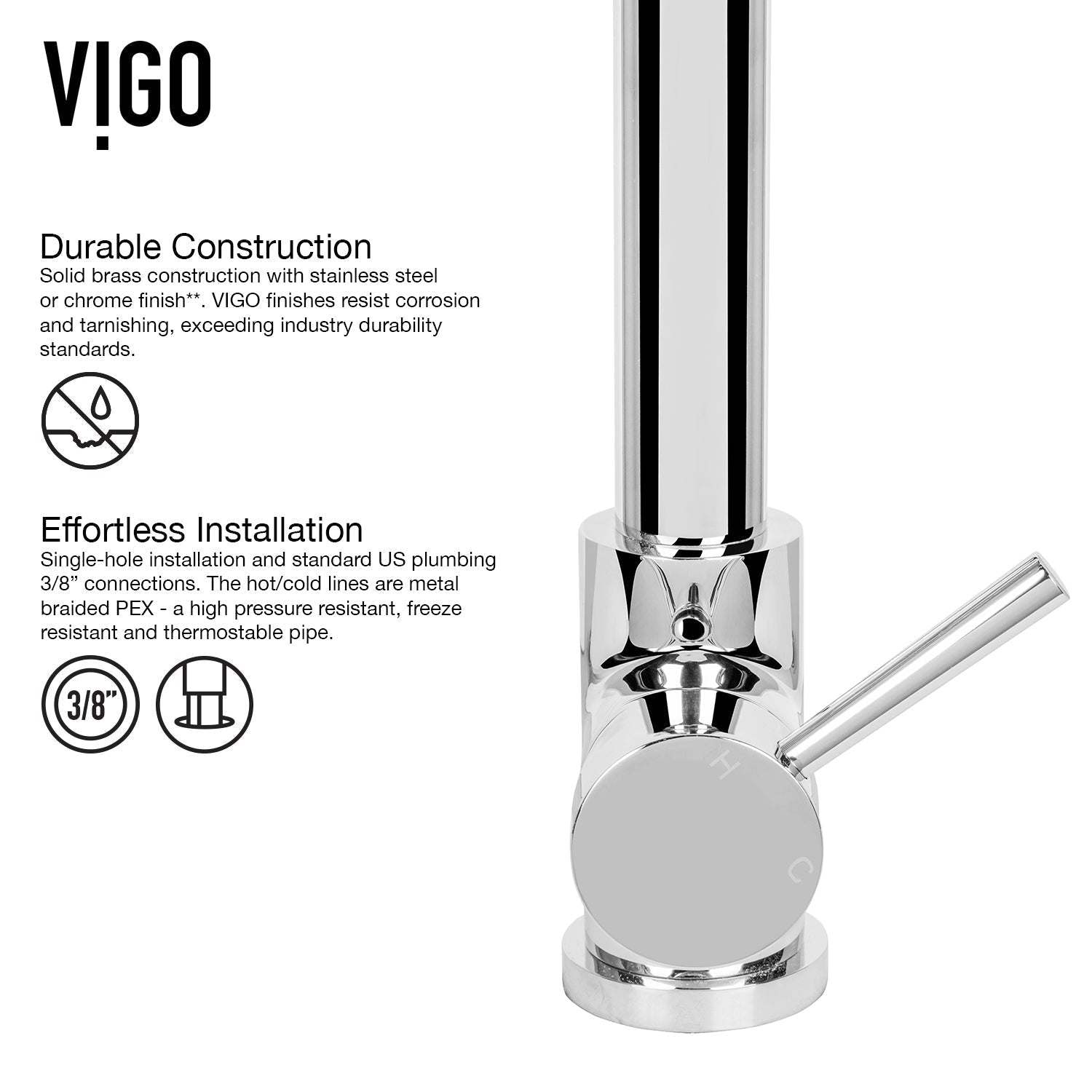 Single mode spray kitchen faucet with gooseneck spout and included mounting hardware