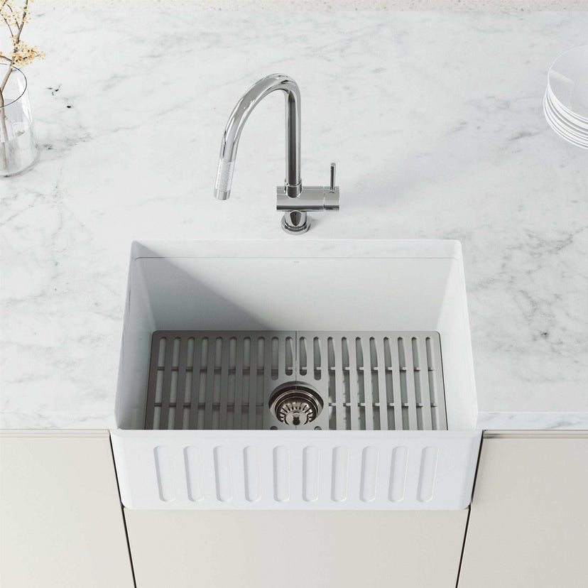 Chrome kitchen faucet with 360-degree spout swivel and spot-resistant finish