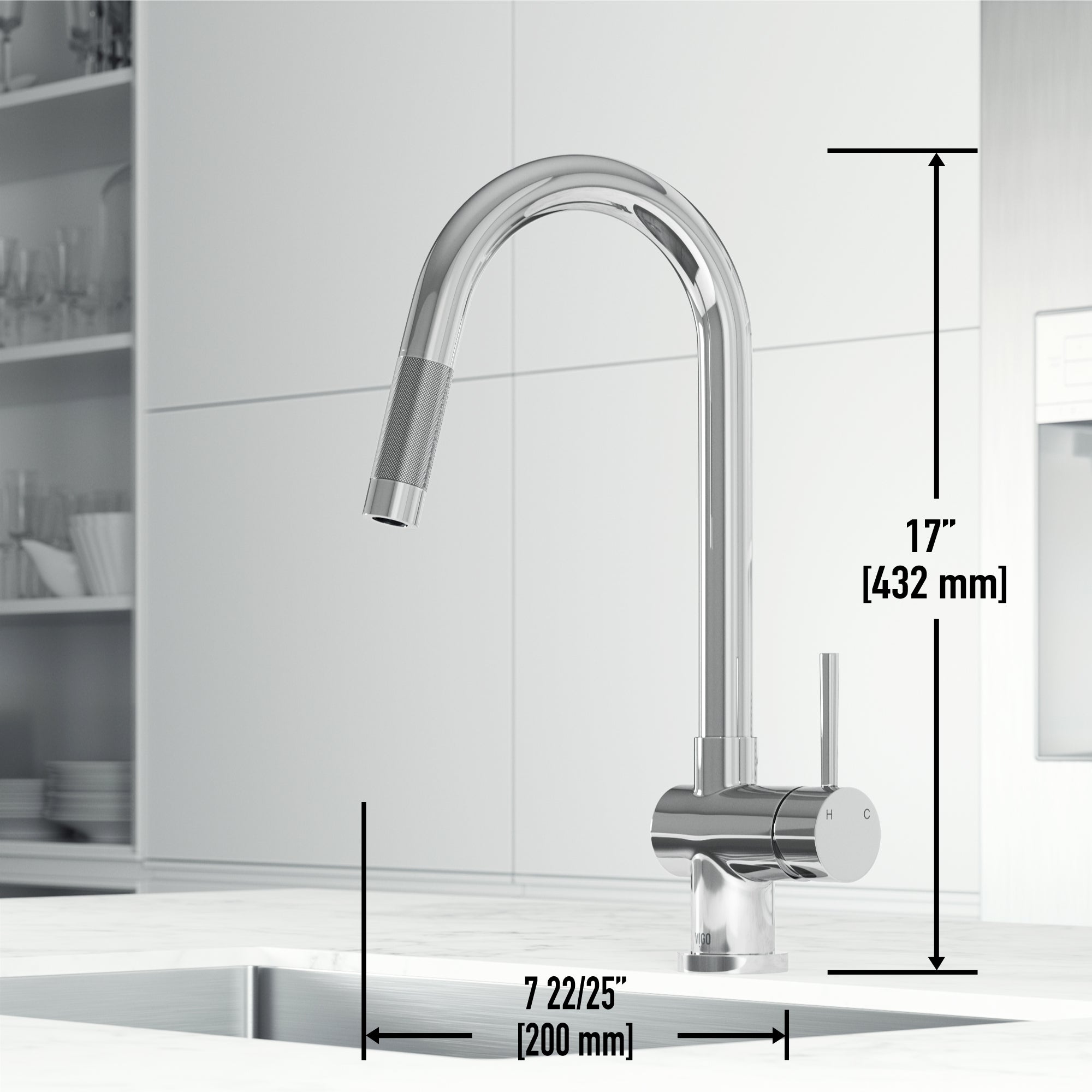 Touchless deck-mount faucet with gooseneck spout and secure docking technology