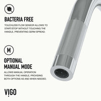 Chrome kitchen faucet featuring 360-degree swivel and touchless activation