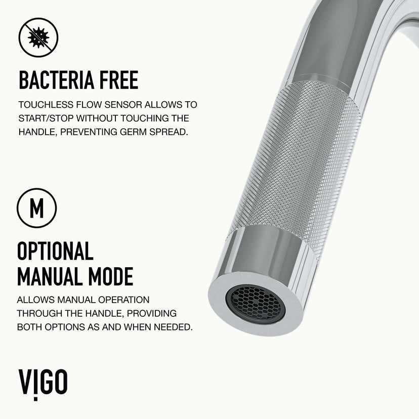 Chrome kitchen faucet featuring 360-degree swivel and touchless activation