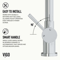 Modern single handle faucet with high-arc spout and stainless steel components