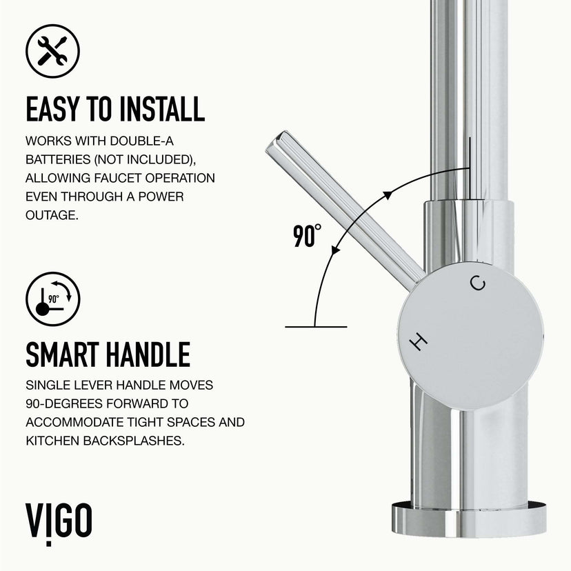 Modern single handle faucet with high-arc spout and stainless steel components