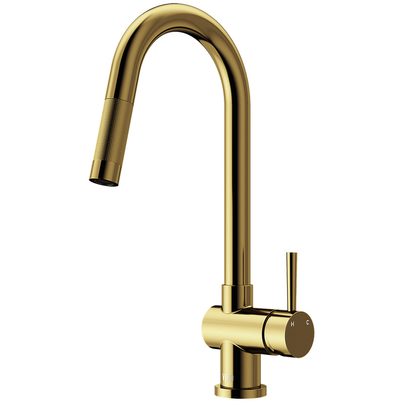 Modern deck mount kitchen faucet with ceramic disc cartridge and 360-degree swivel
