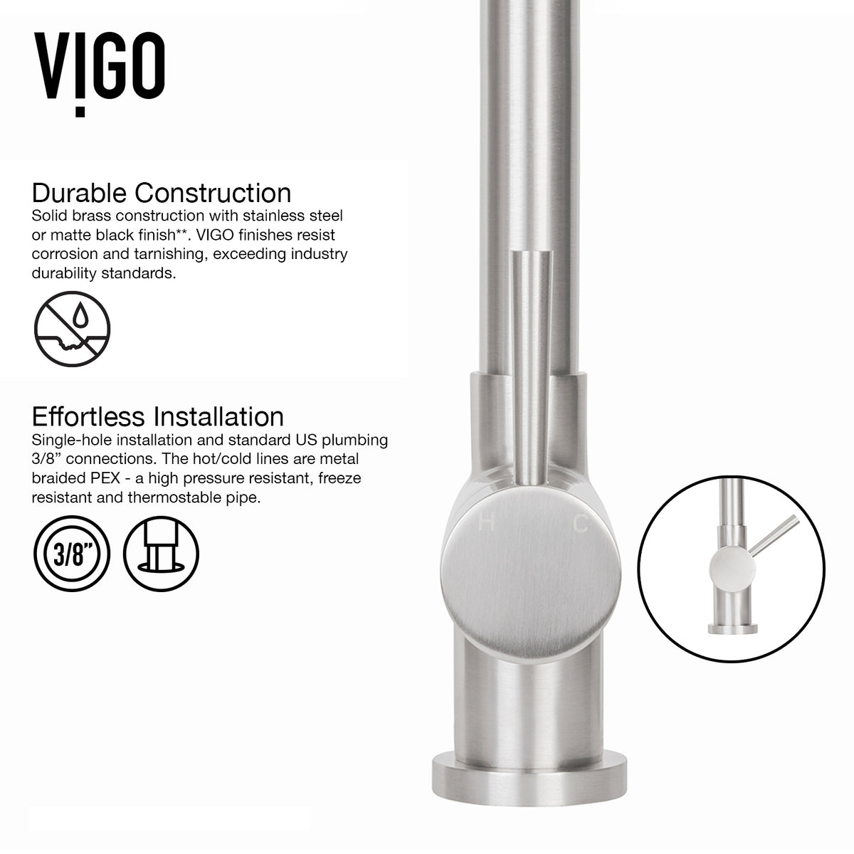 Water-efficient deck mount faucet with lever handle and ceramic disc cartridge