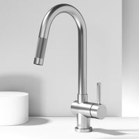 Certified kitchen faucet with pull-down sprayer and secure docking station
