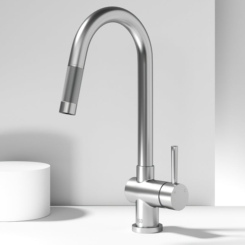 Certified kitchen faucet with pull-down sprayer and secure docking station